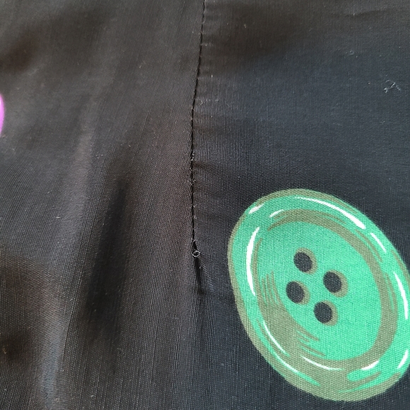 VTG Jessica Howard USA Colorful Rainbow Button Print AOP Black Dress Womens 14 - Picture 2 of 11